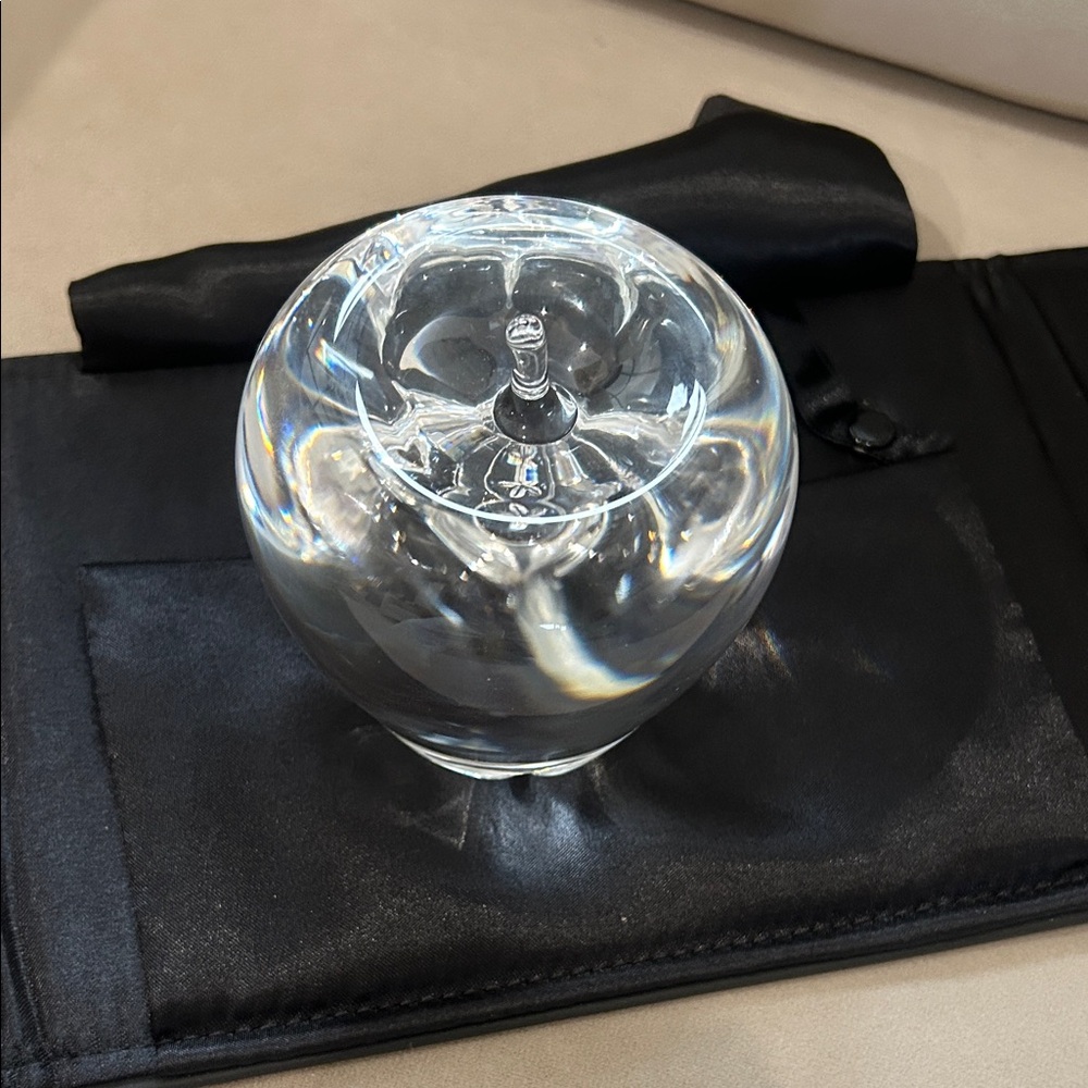 Steuben signed Clear crystal Apple Sculpture/paperweight.  Vintage